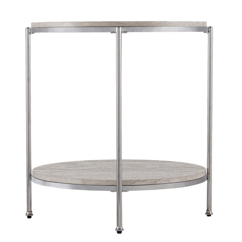 Mercer41 Stamper Faux Stone End Table & Reviews Wayfair